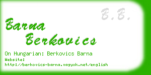 barna berkovics business card